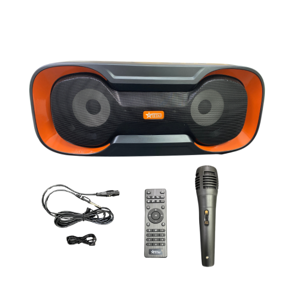 Dual Treble and Bass 5" Bluetooth Speaker with Remote and microphone.