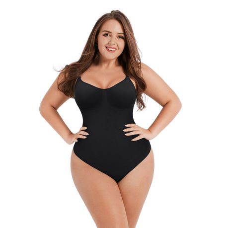 Seamless Tummy Control Shapewear Bodysuit Sculpting Thong Low V-Neck Top, Shop Today. Get it Tomorrow!