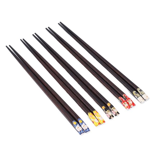 Reusable Rosewood Chopsticks - Japanese Nonslip Design - 5 Pairs