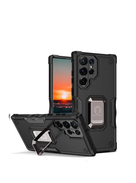 Protective Phone Case with Ring Holder compatible with Samsung Galaxy S22 Ultra