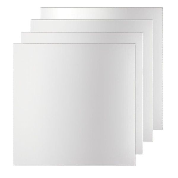 Bestby - 4 Pack Acrylic Soft Flexible Wall Mirror Panels (40cmx40cm)