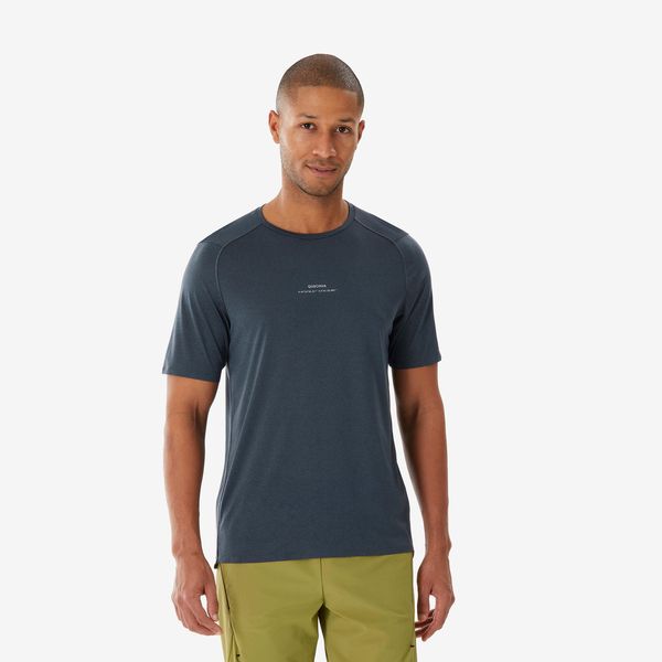 Quechua Men's Short-Sleeved Mountain Hiking T-Shirt MH500 - Grey