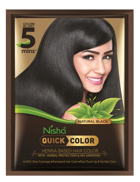 12 sachets Nisha Quick Black Hair Color 6 x 10gm per box - Pack of 2