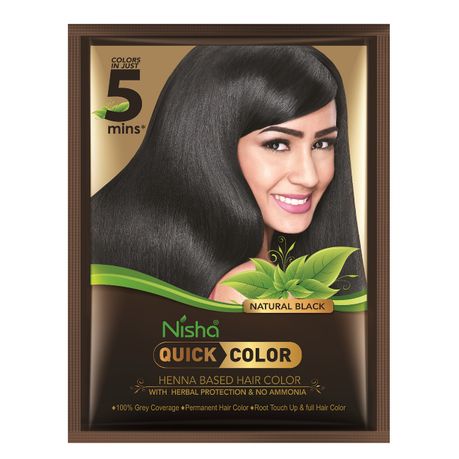 12 sachets Nisha Quick Black Hair Color 6 x 10gm per box - Pack of 2 | Buy  Online in South Africa 