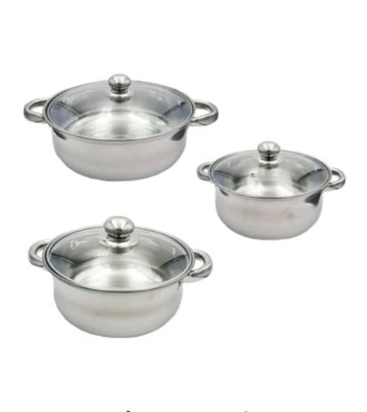 6 Piece Stainless Steel Pots