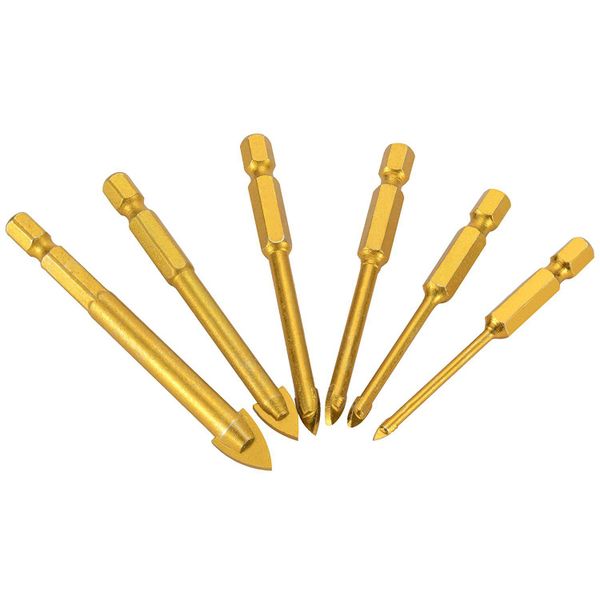 6pcs Glass Drill Bits Set 3/4/5/6/8/10mm for Porcelain Marble Mirror