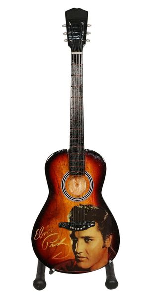 Ornamental Mini Wooden Guitar - Elvis face Acoustic