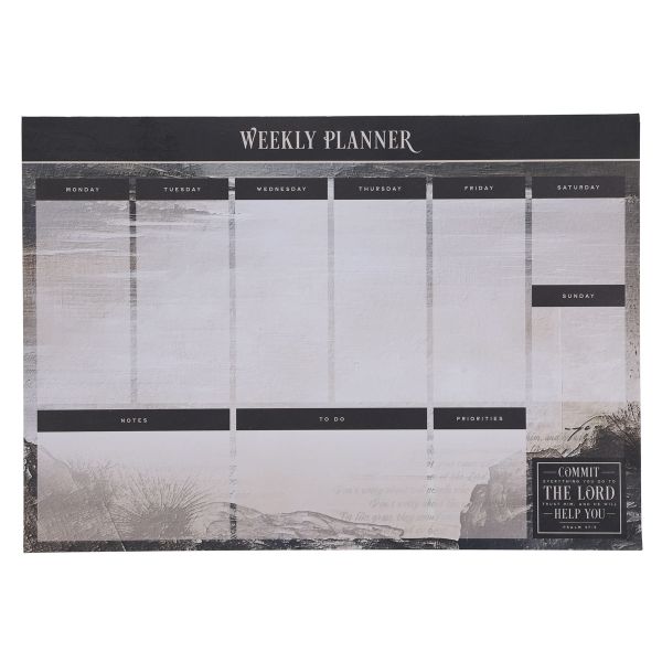 A4 Weekly Desk Planner - Commit Everything You Do to the Lord
