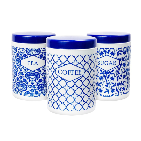 3 Piece Canister Set - Coffee,Tea and Sugar