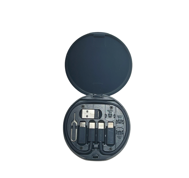 Fast Charging USB Data Cable Set - Navy Blue