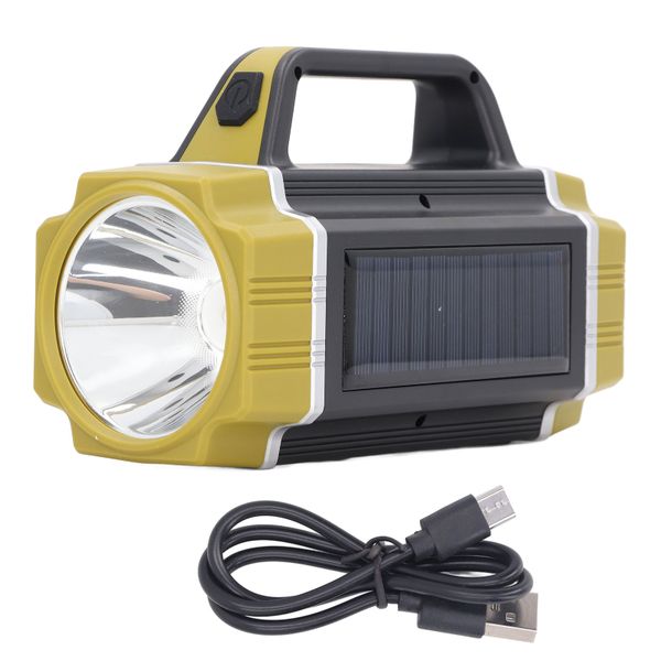 6-Gear Solar Flashlight - USB Charging