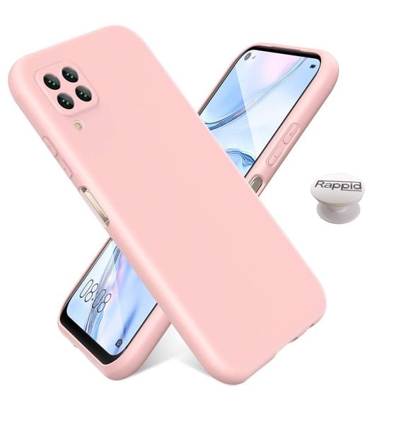 Liquid Silicone Case - Huawei P40 Lite Cover Pink + Grip Gadget