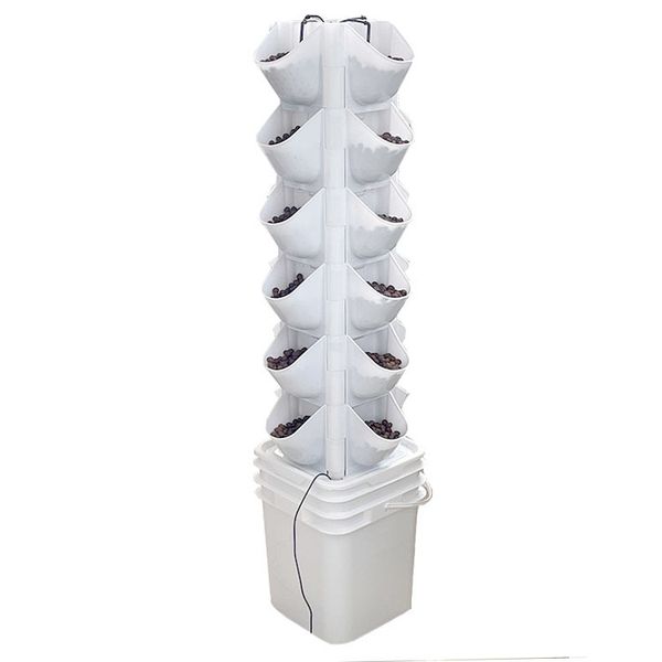 Vertical 24 pod Aeroponic Planter System - Multi-Tier Plant Growing Tower