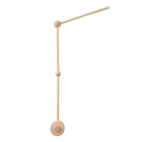 Mobile Wooden Bell Hanging Arm Room Rattle Safe Holder for Crib ,Baby Room