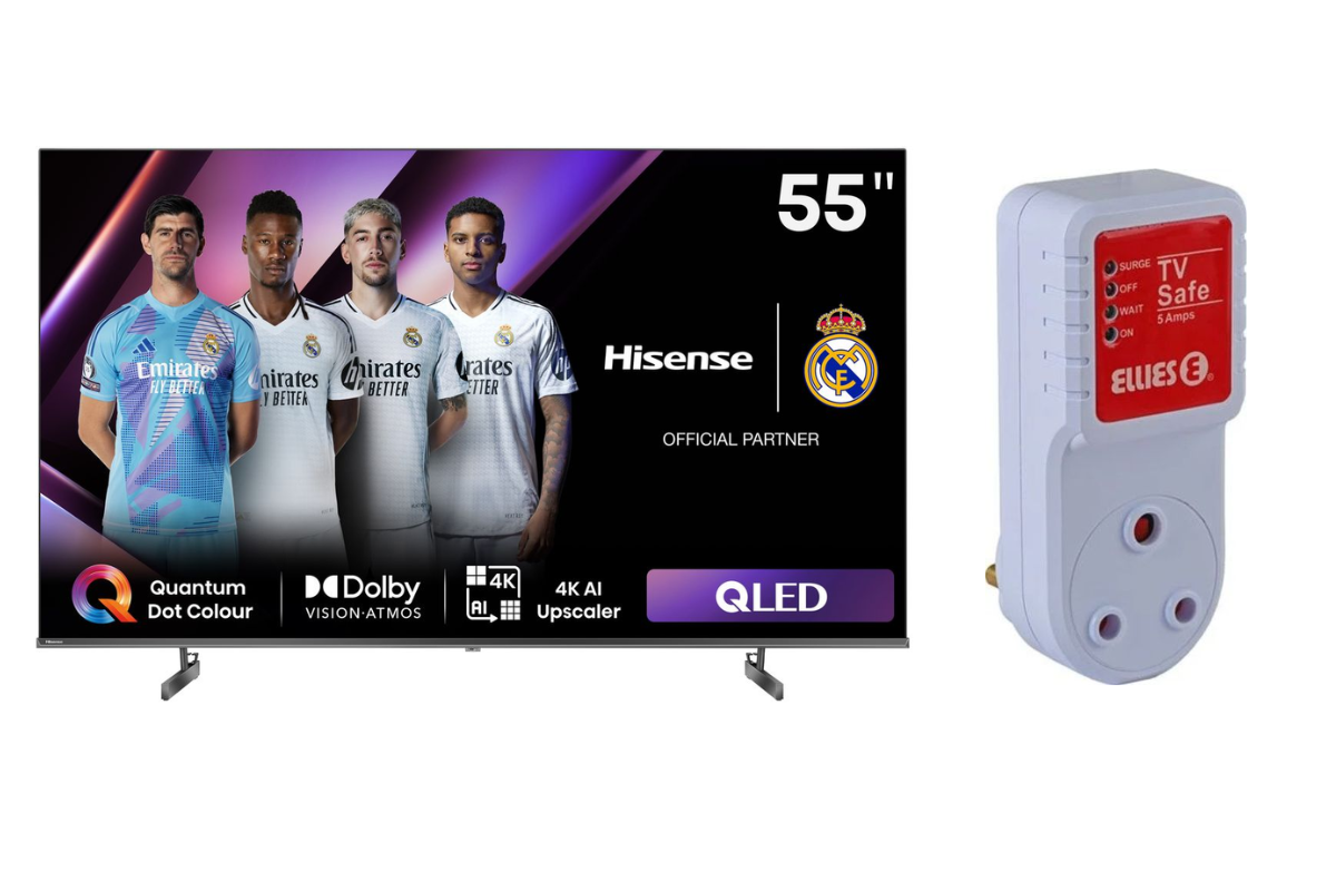 Hisense 55Q6N QLED 4K Smart TV Bundle with Ellies TV Safe Adapter