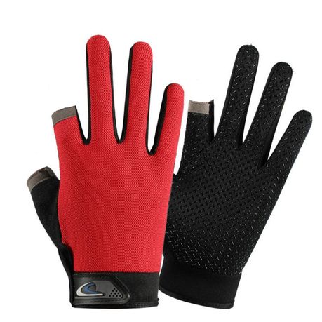 1Pair Fishing Gloves Sun Protection Anti-slip Two Finger Cut Sport