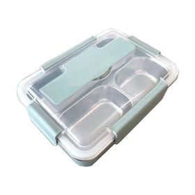 Stainless Steel Leak-Proof Insulated Bento Lunch Box - 4 Compartments ...