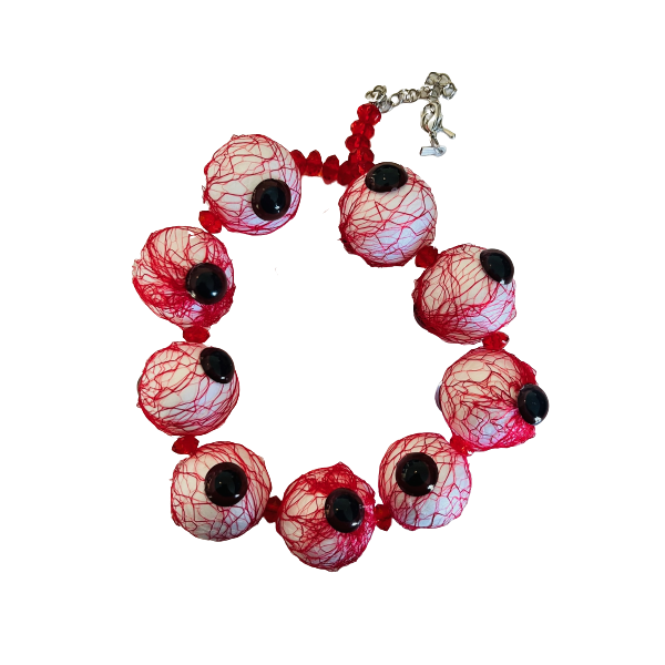 Spooky Halloween Dress Up Bloody Eyeball Necklace (Pack of 2)