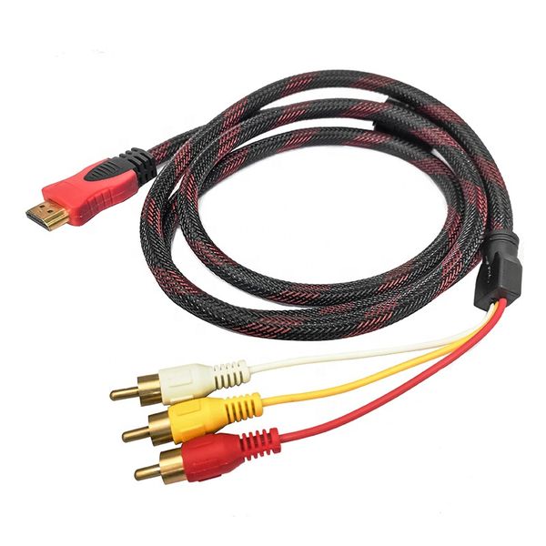 HDMI to VGA Adapter with 3RCA Cable 1.5M Compatible with HDTV DVD