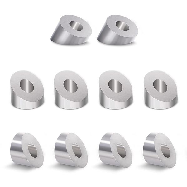 10 Pack 30 Degree Stainless Steel Angle Beveled Washer Compatible with None