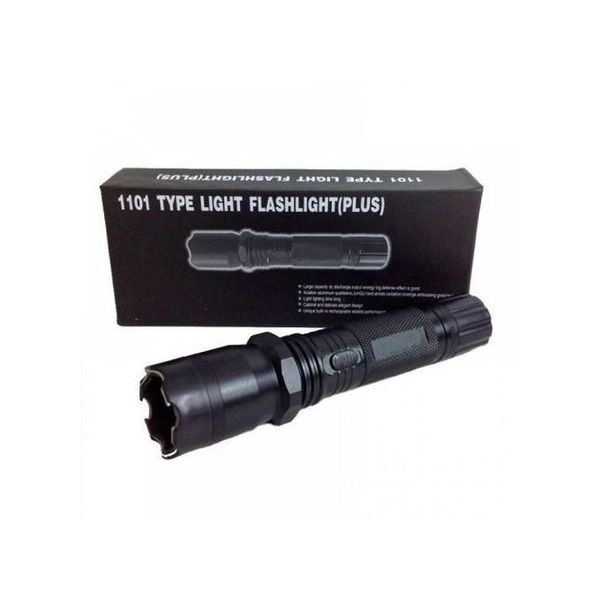 1101 Torch With Taser Strong Light Self Defence Flashlight-Black