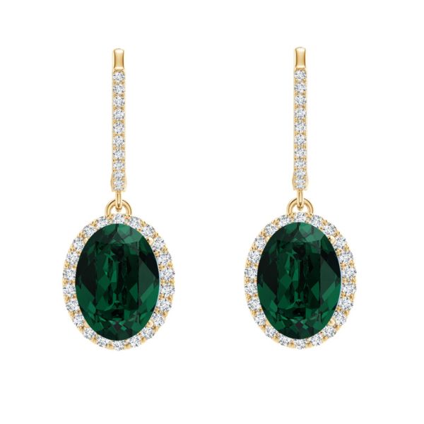 Civetta Spark Amora Earring - Swarovski Emerald Crystal Gold