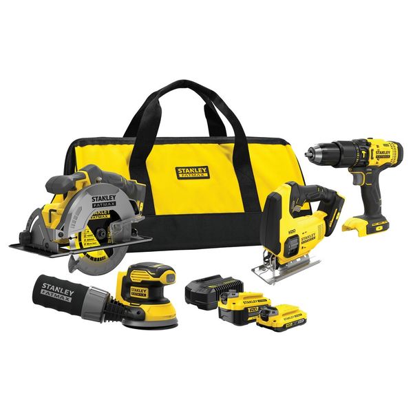 Stanley Fatmax Cordles 18v - 4 Piece Power Tools Set, Battery/Charger + Bag