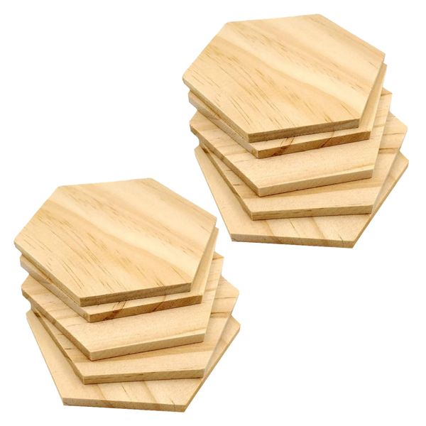Craft Wooden Hexagon Slice for DIY Painting &amp; Art Projects Set of 10 (10cm)