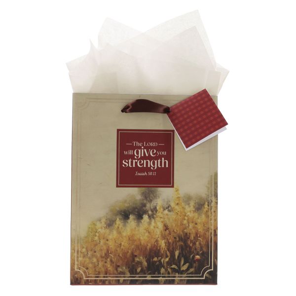Medium Gift Bag with Gift Tag - The Lord Will Give You Strength