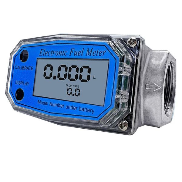 25 Digital Turbine Flow Meter For Measuring Gasoline Water Sea Blue