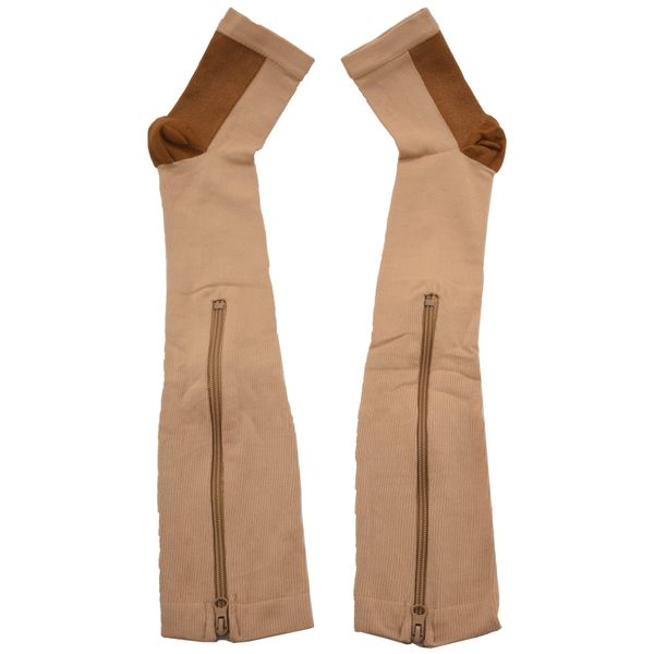 Compression Stockings Nylon Zipper Compression Sock (Black)Xxl