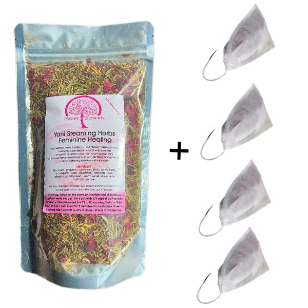 Yoni Steaming Herbs (16 Steam) and 4 Reusable Herb Filter bags
