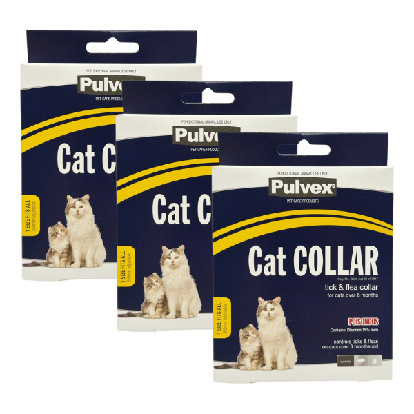 Pulvex Cat Collar for Fleas &amp; Ticks - Pack of 3