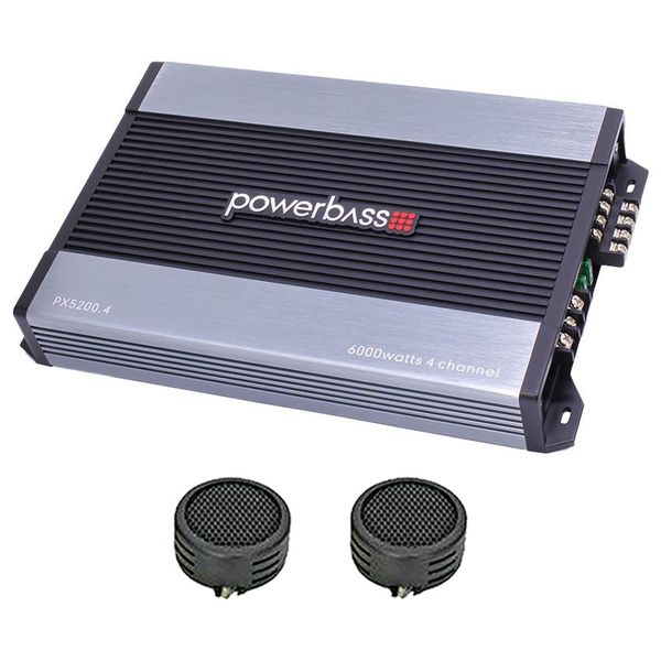 Powerbass PX5200.4 6000w 4-Channel 2-Ohm Amplifier &amp; Evo Tweeters