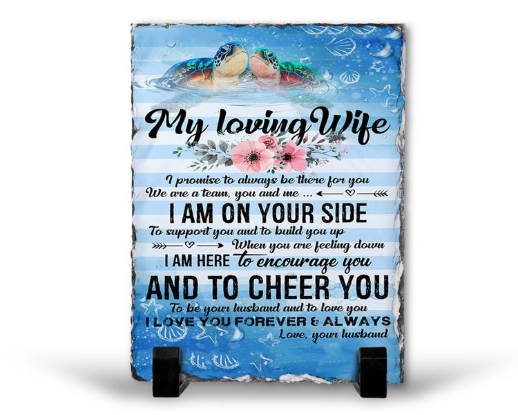 My Loving Wife ON YOUR SIDE Birthday Christmas Anniversary Gift Rock Slate