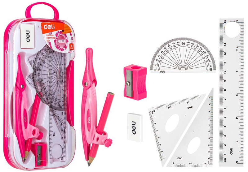 Pioneer Drafting Maths Set - Pink - G30204