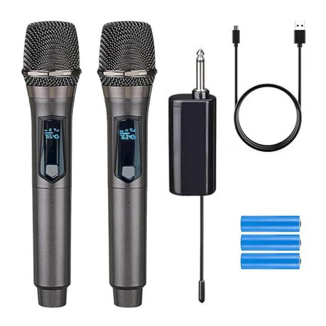 Wireless Microphone,Rechargeable Wireless Dual UHF Microphone Image
