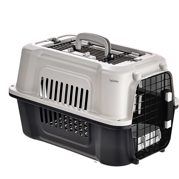 TopikaPet- Top-Load Hard-Sided Dogs, Cats Pet Travel Carrier with Iron Door