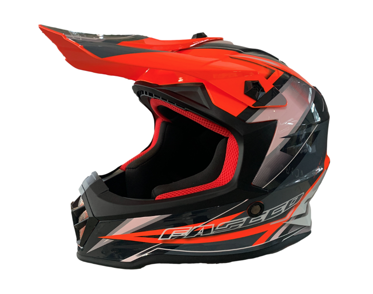 Faseed 608 Kids Orange/Grey Helmet image
