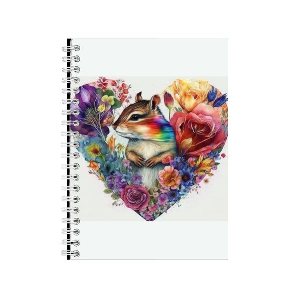 Chipmunk Watercolor Heart Notebook Animal Gift Idea Notepad Pad 117