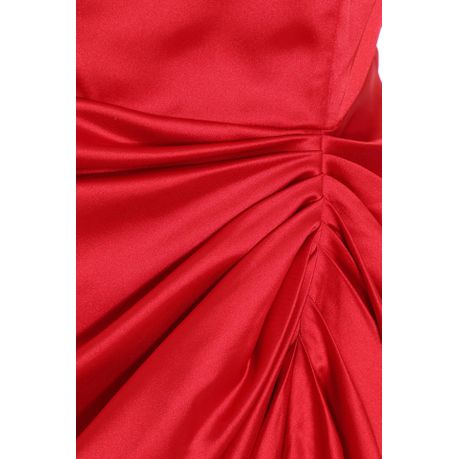 Quiz Ladies Red Satin Ruched Cold Shoulder Midi Dress Shop Today. Get it Tomorrow takealot