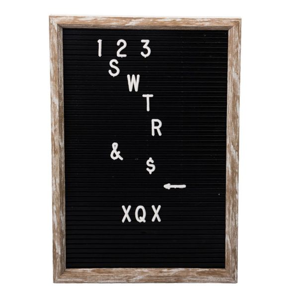 Black Plastic Letter Board - 31 x 22cm With 4 x Letter &amp; Number Sheets