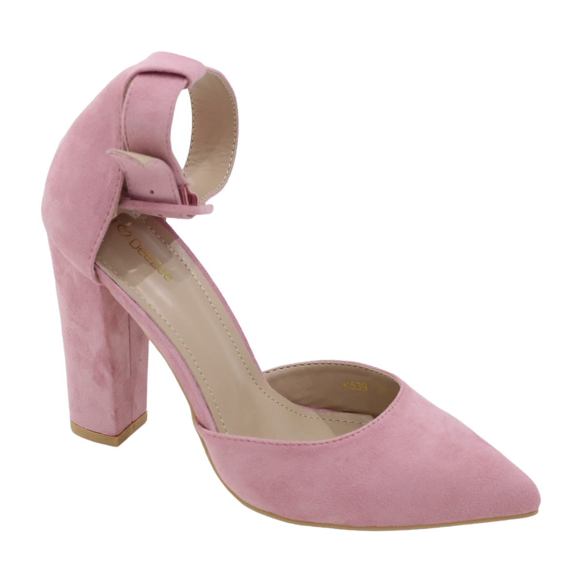 LaMara Paris Zirconia Open Waist Pointy On 10cm Block Heel - Pink