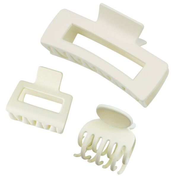 3 Piece Matte Hair Claw Clip Set - Mint Green