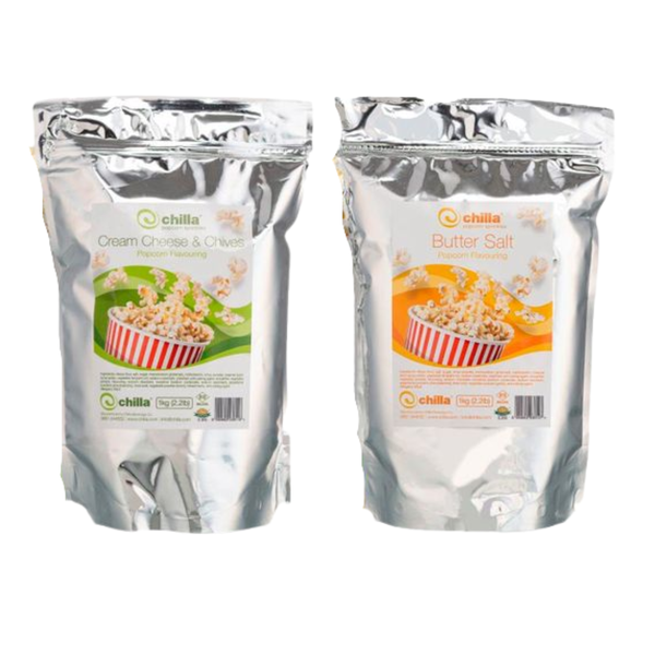 Combo - Chilla Cream Cheese &amp;Chives + Butter Popcorn Sprinkles 1kg each