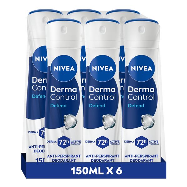 NIVEA Derma Control Defend Anti-Perspirant Spray 6x150 ml