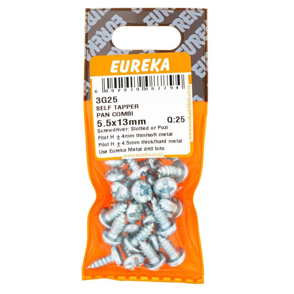 EUREKA Self-Tapper Pan head Combination 5.5 x 13mm Q:25 3G25