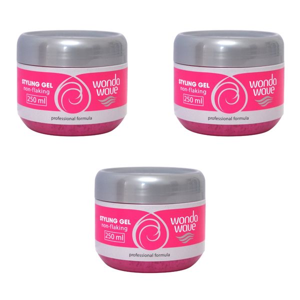 Wonda Wave - Styling Gel Non - Flaking - 250ml Pack of 3