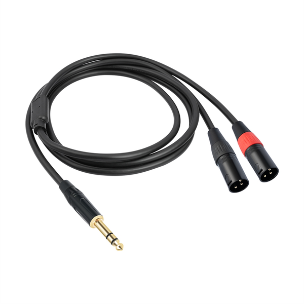 Jack 6.35mm 1/4 TRS Stereo to Dual XLR Male Audio Cable 100cm