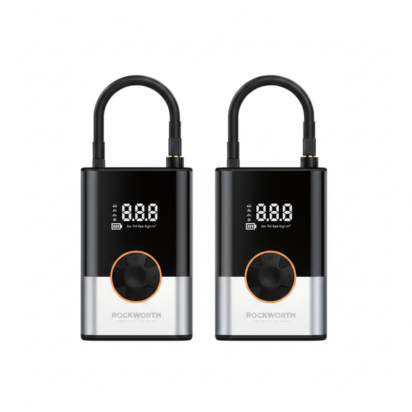 Rockworth Smart Wireless Compressor 0.2-10.3 Bar for Tires &amp; - 2 Pack